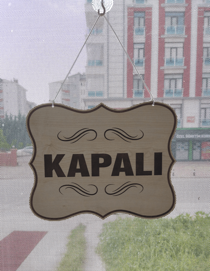 Açık Kapalı Çift Yön Kapı Tabelası, Mağaza Açık Kapalı Yazısı, Uyarısı 20x25cm